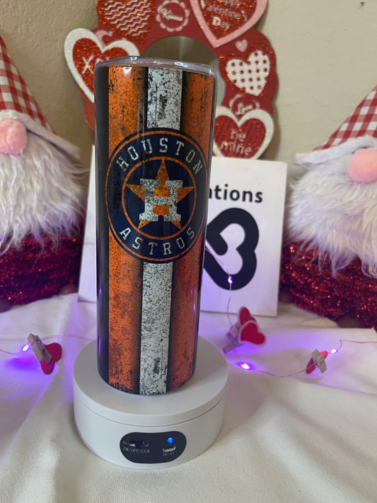 Houston Astros distressed 20oz skinny tumbler