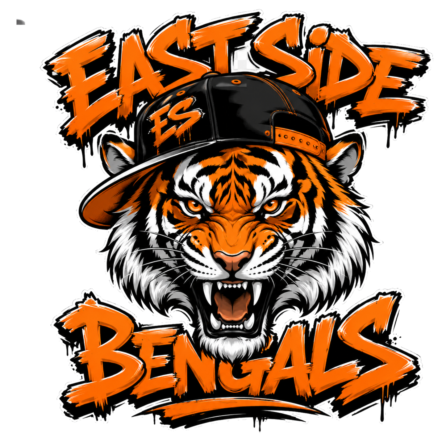 Eastside Bengals Streetwear Tiger/hat Graffiti