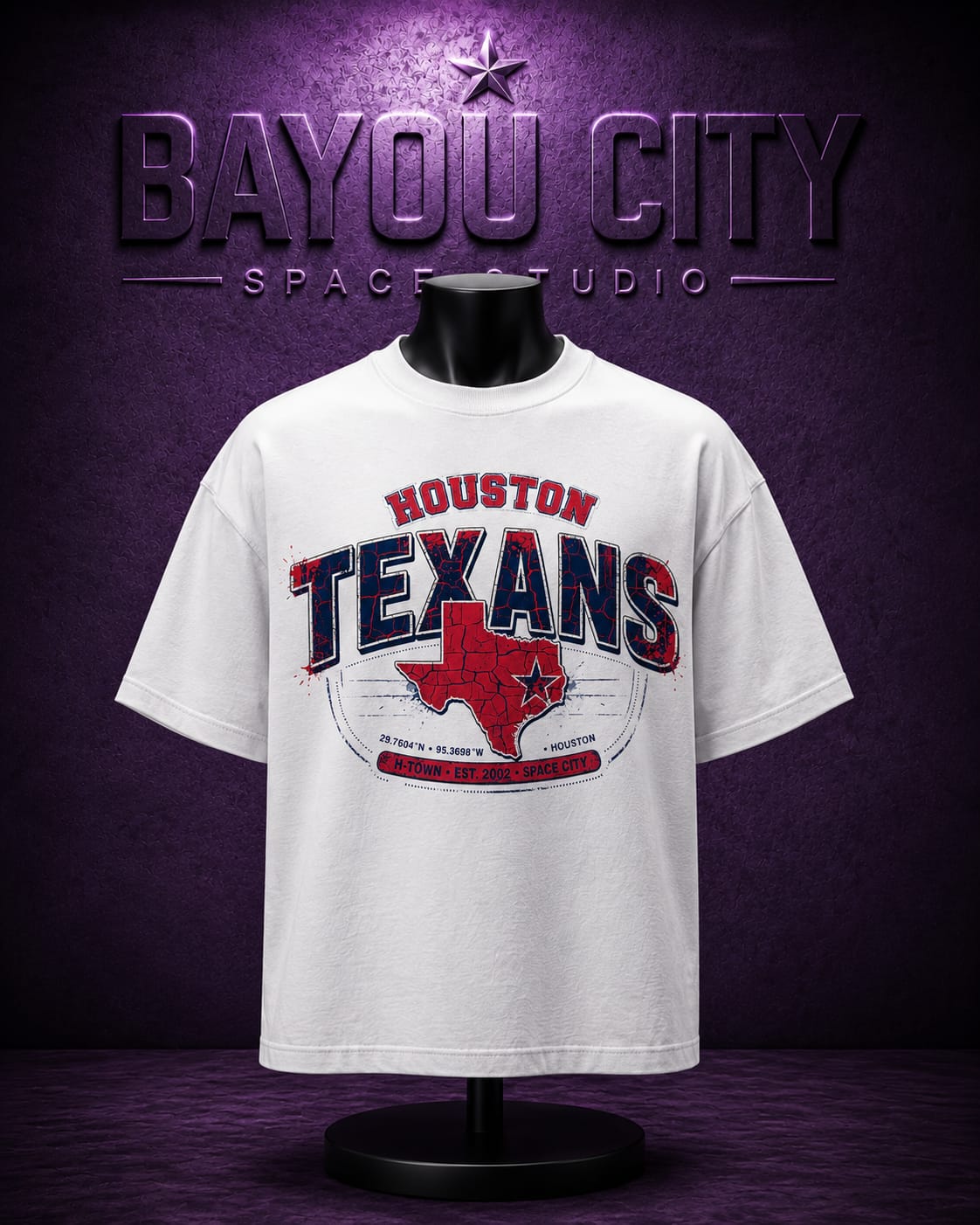 Bayou City Battle Red White T-Shirt