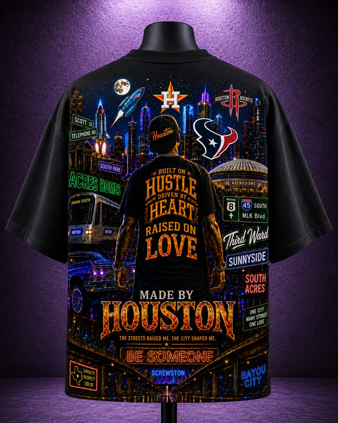 Bayou City Space Studio The City that Raised Me T-shirt