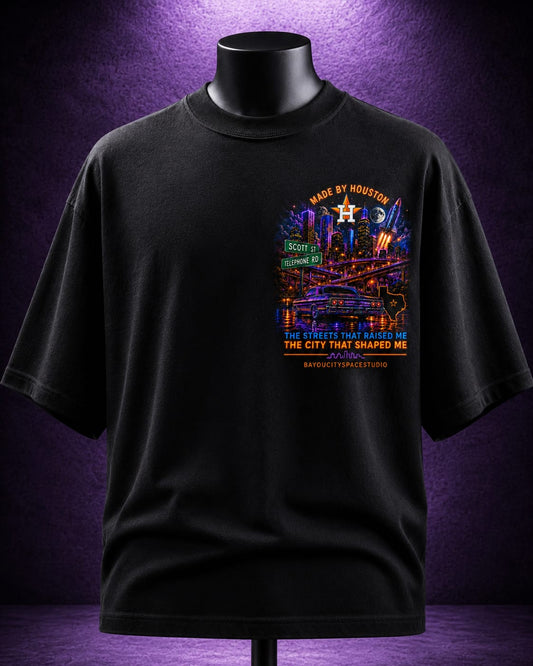 Bayou City Space Studio The City that Raised Me T-shirt