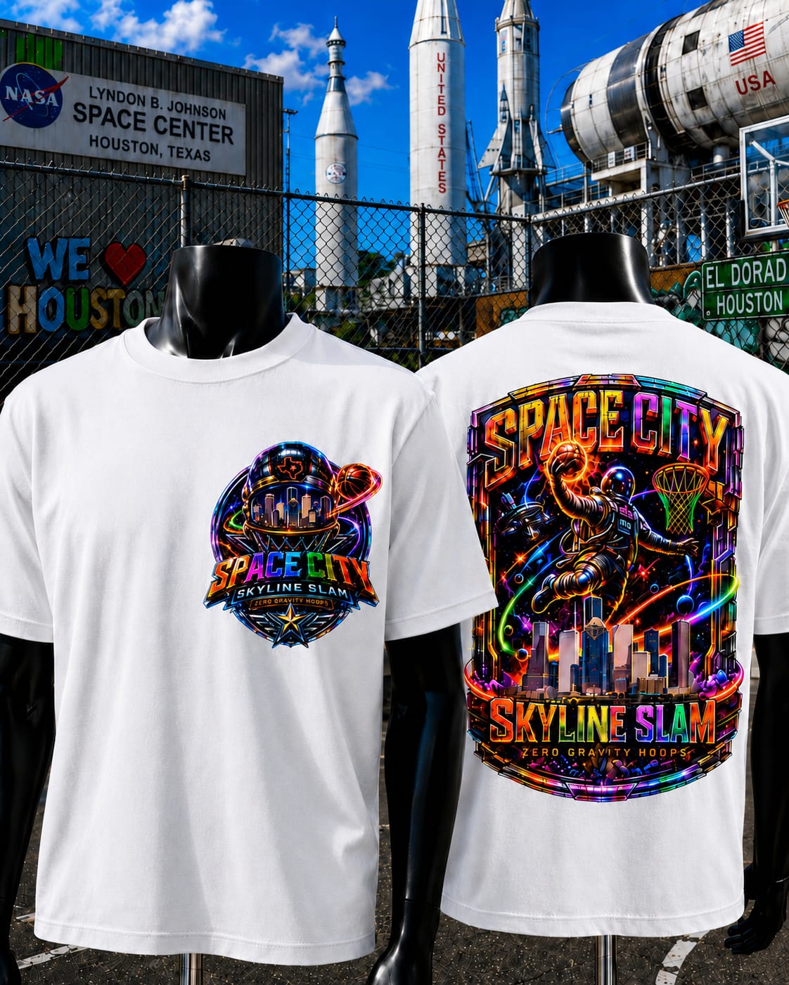 Space City Skyline Slam T-shirt