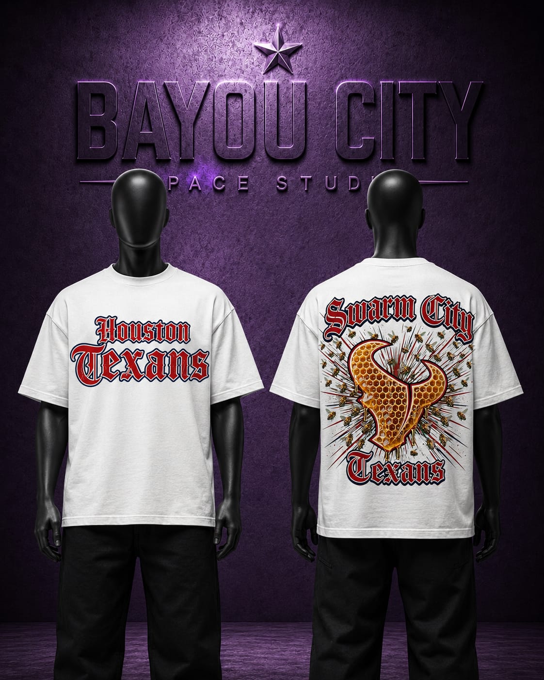 Bayou City Swarm City Texans T-shirt